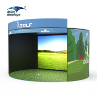 Cage de formation de simulateur de golf intérieur extérieur de nouveau design avec tente de tir et écran de projecteur pour la pratique du golf en salle
