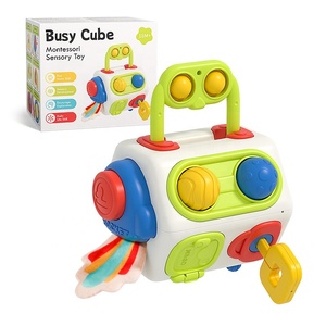 Jouet d'activités sensorielles Montessori pour bébés, cube d'apprentissage précoce pour les tout-petits, pour l'entraînement de la motricité <span class=keywords><strong>fine</strong></span> - Product Image 1