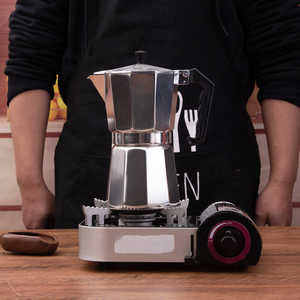 <span class=keywords><strong>Cafetera</strong></span> Moka de Aluminio Plateado para Estufa de Gas, para Espresso y Café, para Cocina - Product Image 6