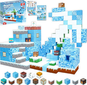 Nouveaux blocs de construction magnétiques en plastique écologiques, 100 pièces, cubes de construction faits à la main pour enfants, jouet éducatif STEM, cadeau de Noël - Product Image 1