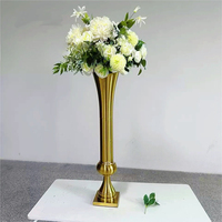 Support de vase à fleurs en métal pour table, doré, décoration de table, centre de table, porte-fleurs artificiel pour anniversaire