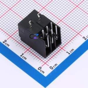 5606BG-001H141PT000 Wire-to-<b>Board</b> <b>Pin</b> Header Bent Lead Through Hole,P=2.5mm Connector 2x3P 2.5mm Right Angle Insert 6P - Product Image 2