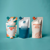 Op maat gemaakte 100ml 200ml 500ml waterzakjes met tuitjes voor gelei, fruitdrank en sap, met logo.