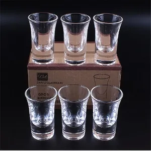 2 oz atış cam 6 adet 2 oz votka shot bardakları toptan