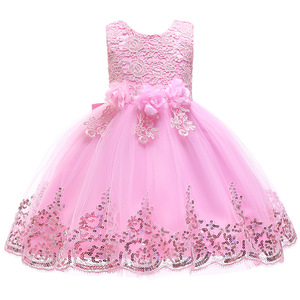 Wedding Birthday <b>Party</b> Floral Chiffon Tutu Sleeveless <b>Sweet</b> Style Ankle-Length ODM Customizable Kids Dresses for Girls - Product Image 2