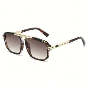 Gafas de Sol de Piloto con Doble Puente, Diseño Cuadrado Metálico, Protección UV400, con Logotipo Personalizado, Última Moda 2025 - Product Image 6