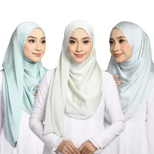 GLS012 China Goedkope Leverancier Groothandel Moslim Etnische Vrouwen Dames Satin Hijaabs Sjaals