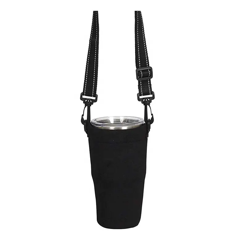 Tumbler Carrier Houder Pouch voor Reizen Geïsoleerde Koffie Mokken Neopreen Sleeve Bag met Verstelbare Riem Schouder Sling