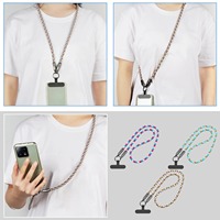 PD 240W Cable de carga rápida 2 en 1 Cordón de teléfono móvil universal Tipo C a USB C Cable Aleación de zinc Bloqueo Cuello Correa de teléfono para muñeca