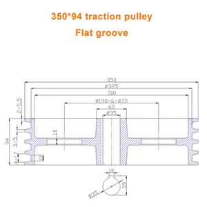 Polea de tracción multiacanal de 350 mm con 4 ranuras, material de aluminio para aplicaciones de trefilado, certificación OEM ISO9001 - Product Image 4