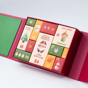 Calendario de Adviento Navideño de 24 Días, <span class=keywords><strong>Caja</strong></span> Misteriosa con Logotipo Personalizado, <span class=keywords><strong>Caja</strong></span> de Regalo Sorpresa Vacía con Cuenta Regresiva para Belleza, Joyería, Chocolate - Product Image 1