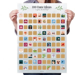 Impresión personalizada 100 Date Night Ideas Scratch Off Poster Parejas Scratch Game Poster Pareja's Bucket <span class=keywords><strong>List</strong></span> - Product Image 4