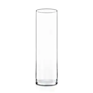 Hete Verkopende Lange Grote Klassieke Meervoudige Vloerbloemcilinder Glazen Wieding Glazen Cilindervloer Vaas