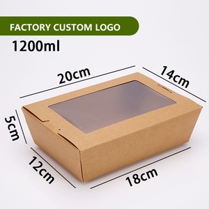 Cajas de Papel Kraft Biodegradables con Ventana y Logotipo Personalizado, <span class=keywords><strong>Caja</strong></span> Bento Desechable para Comida para Llevar, para Sushi y Kimbap - Product Image 5
