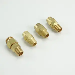 Conector giratório de 360 graus de bronze com proteção de mola tipo esfera para mangueira de ar quente