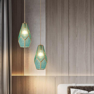 Lustre d'intérieur d'abat-jour de vitrail de Luminaire en métal en laiton créatif nordique pour des restaurants - Product Image 2