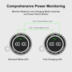 KingMa-Boîtier de chargement à double emplacement pour batterie NP-W126 compatible avec <span class=keywords><strong>Fujifilm</strong></span> X-S10 X-T5 X-T20 X-T2 X-A7 X100V X-T3 X-H1 - Product Image 4