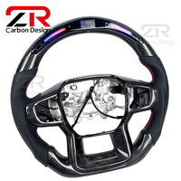 Accessoires intérieurs pour Ford Ranger Raptor F150, volant de voiture personnalisé en fibre de carbone avec LED RPM, cuir véritable, style sport