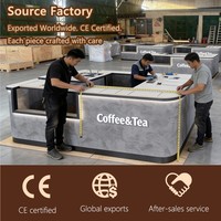 Ensemble de comptoirs à café modulaires personnalisés avec écran LED, comptoir de bar moderne pour café, restaurant, boulangerie