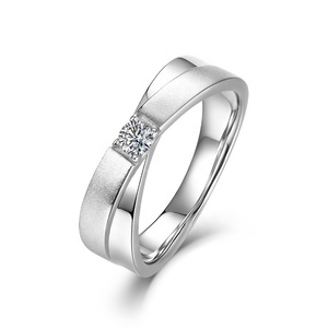 Neuankömmling Sterling Silber Eheringe Paar Set Liebhaber <span class=keywords><strong>Ring</strong></span> Sets vvs Moissan ite <span class=keywords><strong>Ring</strong></span> Sets für Männer und Frauen als Geschenk - Product Image 2