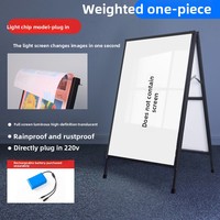 LED Rechteckiger Aluminium-Leuchtkasten Werbe-Display-Ständer Leuchtende Wiederaufladbare Outdoor-Bodenstehende Vertikale Anzeigetafel