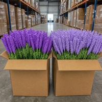 Bunga Lavender Rajut Buatan 40cm, 12g, Buket Ungu untuk Dekorasi Pernikahan, Rumah, Perlengkapan Foto, Hadiah, Kerajinan
