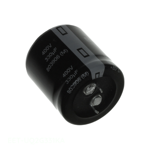 Distributeur agréé EET-UQ2G331KA Condensateur en aluminium 330µF 20% 400V SNAP TH à montage traversant 330 µF - Product Image 1
