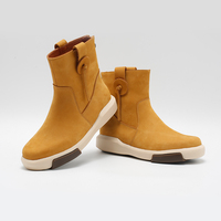 Bottes d'été vintage pour femmes en cuir véritable, rehaussantes, tendance, avec semelle extérieure en caoutchouc et design léger