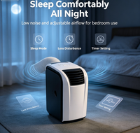 Climatiseur portable électrique Airwens 14000 BTU, refroidissement et chauffage, unité compacte, roues, télécommande