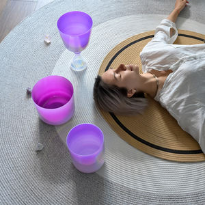 סט קערות קריסטל קוורץ וקריסטל שקוף עם ידית - תדר 440 הרץ/432 הרץ, צליל חזק לריפוי בצלילים - Product Image 4