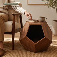 Table d'appoint multifonctionnelle de luxe en bois massif pour humains et animaux, design écologique protecteur, maison cachée pour chat/chien, moderne