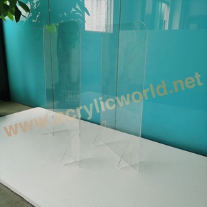 Panneau de séparation en acrylique avec supports de base, protection transparente anti-éclaboussures pour bureaux et comptoirs de service - Product Image 6