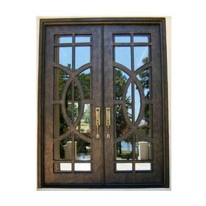 Puertas de Entrada Dobles de Hierro con Diseño de Puerta Principal, Puertas de Hierro con Aislamiento Térmico y Vidrio Exterior - Product Image 2