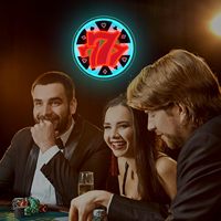 Neon Sign 777 Lampu Neon LED Dekorasi Ruang Poker, Seni Dinding Ruang Game, Bar Rumah Gua Pria, Neon Sign Pesta Las Vegas