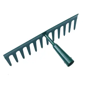 高科技花园耙类型12齿耐用碳钢头花园工具金属耙