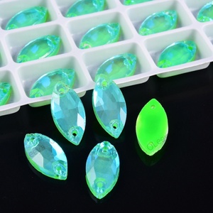 Oleeya Glowing <b>Neon</b> AB Colors Horse Eye Shape Colorful Crystal Sew on Rhinestones Flatback Glass Strass for Bikini <b>Dress</b> - Product Image 6