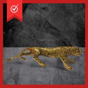 PARIJAT HANDICRAFT Color dorado Latón Tigre Estatuilla Art Deco Diseño para el hogar Mesa Oficina Decoración Estatua Showpiece Jagwarwar - Product Image 2