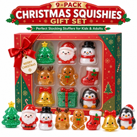 Ensemble de jouets sensoriels TPR Squishy sur le thème de Noël : Père Noël, Bonhomme de neige, Renne, Arbre