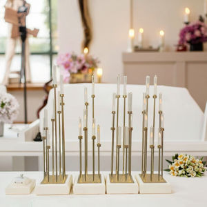 Centro de mesa de Metal dorado moderno y decoración de palos de velas de boda para decoración de mesa y lugar de boda - Product Image 5