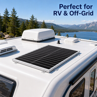 Panneau solaire photovoltaïque à contact arrière de qualité supérieure 100W 200W 12V 24V Noir Type N Monocristallin pour camping-car, camion, caravane