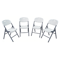 Chaises pliantes blanches en plastique durables pour événements, usage extérieur, entrepôt, hôtel, stade, jardin, fête