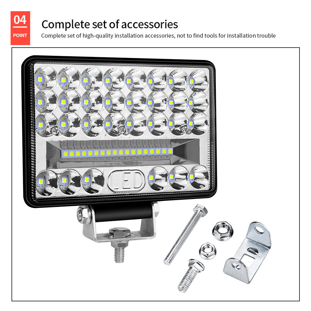 Wide Coverage 5" LED Work Light 48LED, 12-24V, Automotive & Construction Machinery Lighting, Excluding Tax