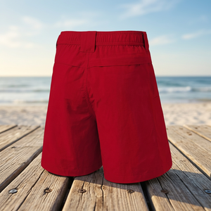 Shorts pour hommes sportifs à taille élastique en toile tissée écologique imprimée numériquement 100% nylon - Product Image 3