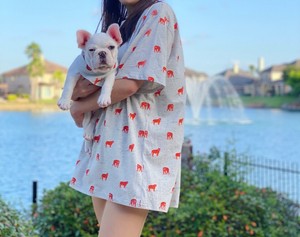 Robe en coton à imprimé animal mignon pour chiens et humains, tenue de loisirs d'été, style quotidien confortable, lavage à la main - Product Image 1