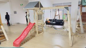 Safe Play Equipment Durable Climbing Frame Kids Playhouse Outdoor Playground <strong>Swing</strong> Sets Backyard Wooden <strong>Slide</strong> <strong>Swing</strong> Set Wood - Product Image 5