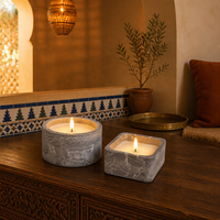 Bougie LED sans flamme en pot de céramique à motif marbré, pour une décoration intérieure chaleureuse et confortable, bougie électronique à 3 mèches, cadeau