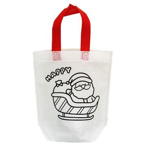 Handmade DIY Kids Coloring Bag Cartoon Christmas Non Woven Floating Fashion Blank Art Painting Graffiti Christmas Events Gift - Product Image 5