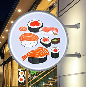 Doppelseitige <span class=keywords><strong>LED</strong></span>-Licht platte Wandbehang Acryl Leuchtendes Seitens child Quadratisches Muster Blister Seite Hängende Werbung Leuchtkästen - Product Image 4