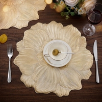 Napperons en vinyle motif tournesol, résistants à la chaleur, antidérapants, imperméables, écologiques, ensemble de salle à manger, décoration de cuisine classique, 380 mm