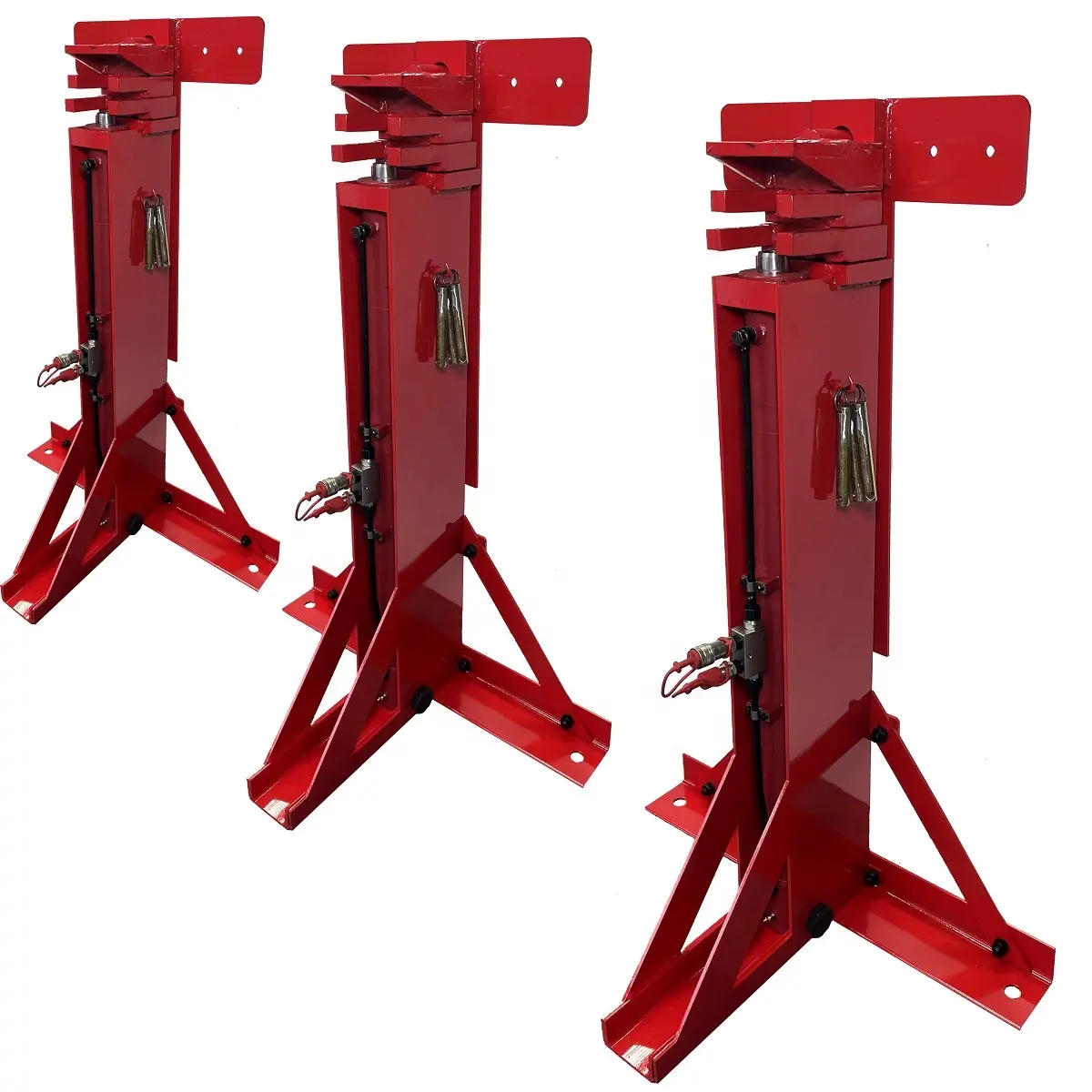 Hydraulic cylinder jacks for grain silos and enamel tanks